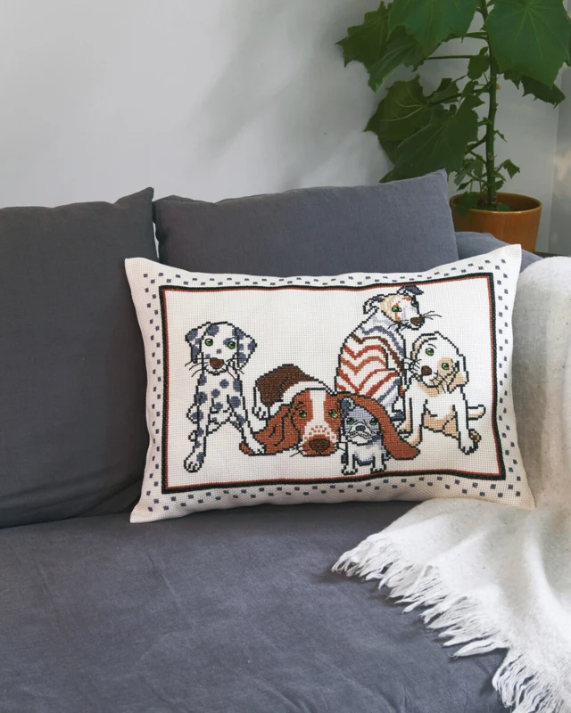 Kit Ricamo Cuscino Cane 58 x 40 cm