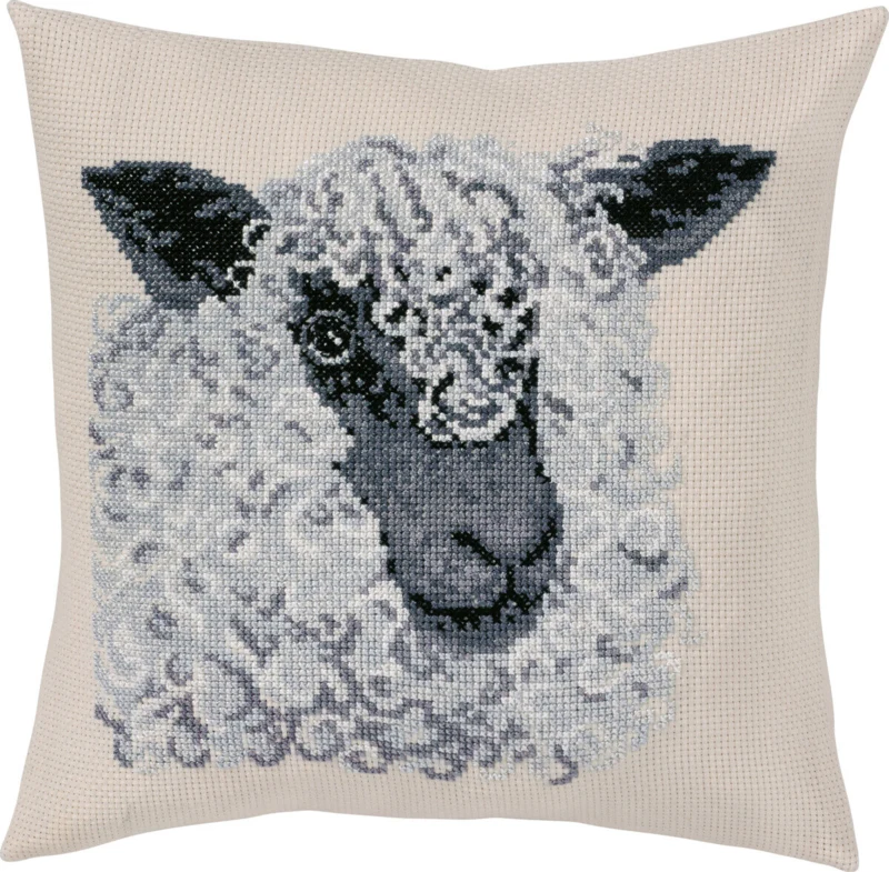 Kit Ricamo Pecora Grigia 40 x 40 cm