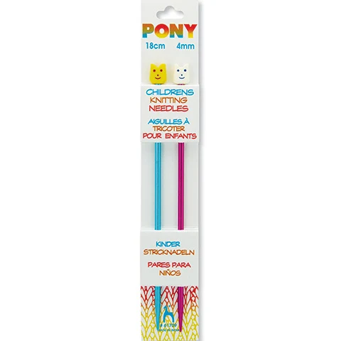 Set ferri da maglia per bambini Pony, 18 cm