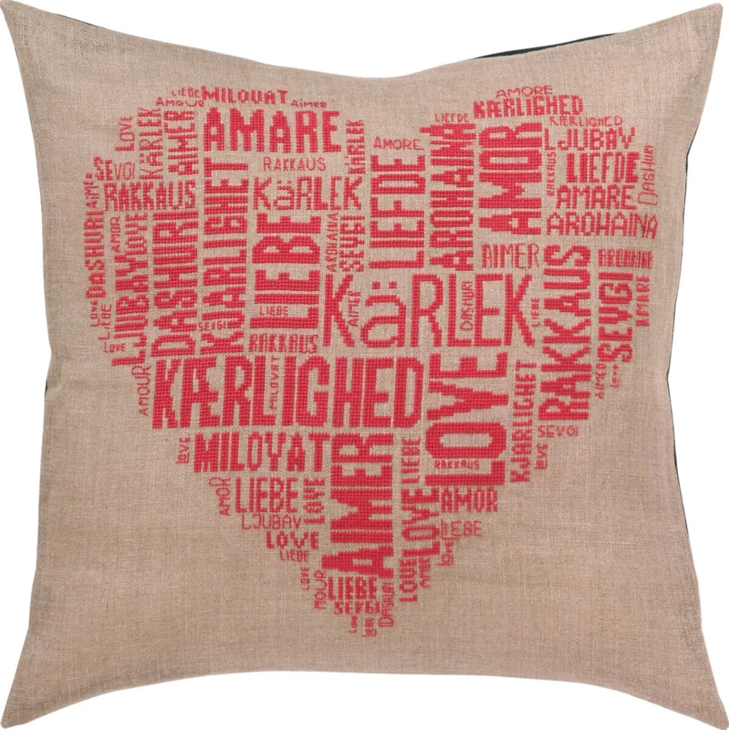Kit ricamo Love rosa 60 x 60 cm