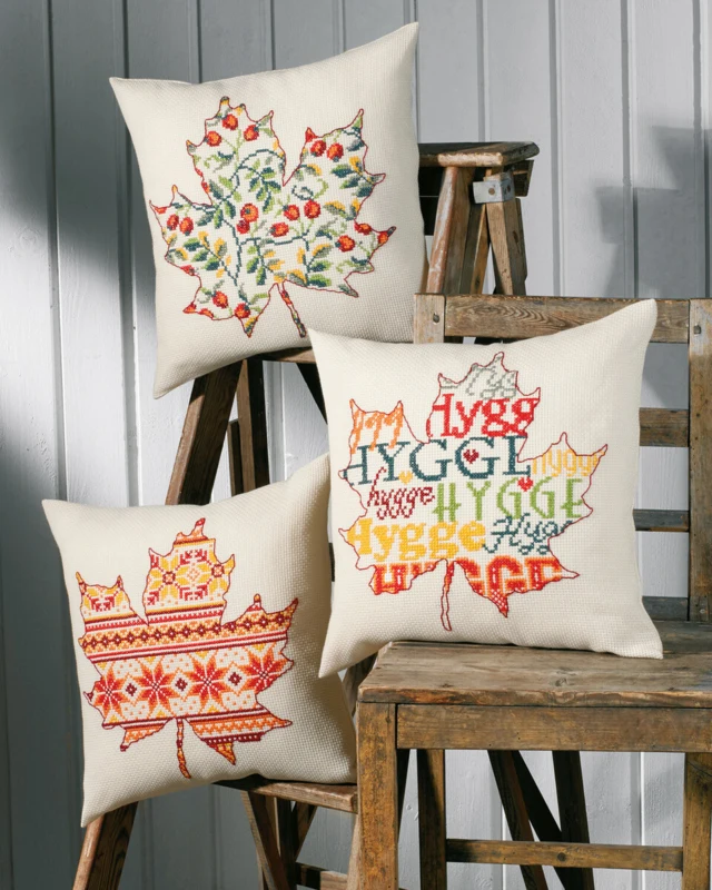 Kit per ricamo Hygge foglia 40x40 cm