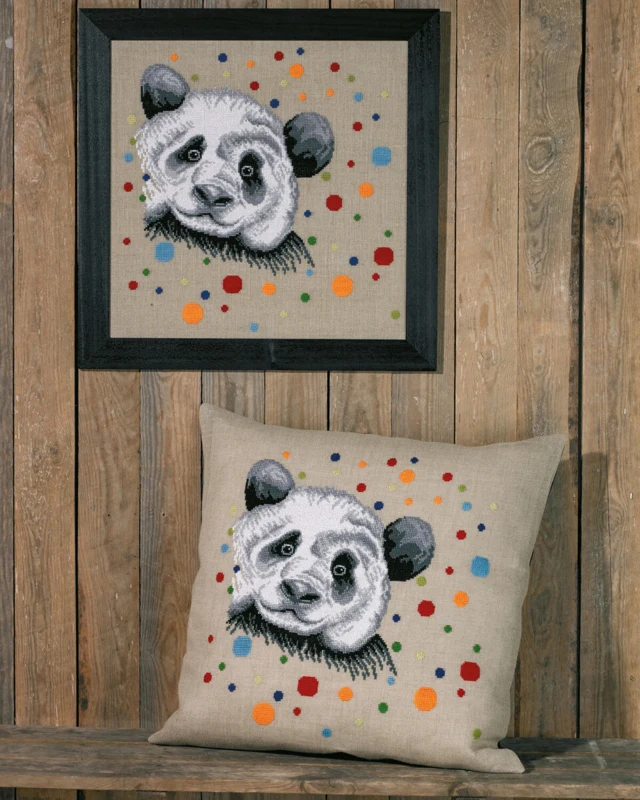 Kit Ricamo Panda 60 x 60 cm