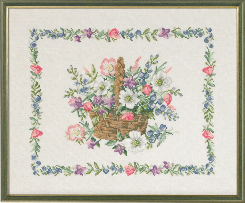 Kit da Ricamo Cesto di Fiori 49 x 40 cm