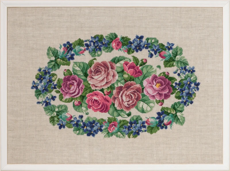 Kit Ricamo Rose 60 x 44 cm