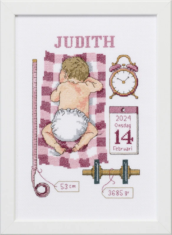 Kit da Ricamo Ricordo di Battesimo Judith 21 x 30 cm