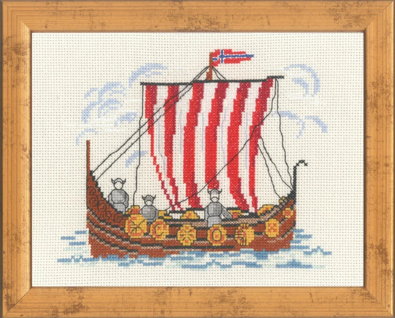 Kit da ricamo Nave vichinga norvegese 5352 21 x 26 cm