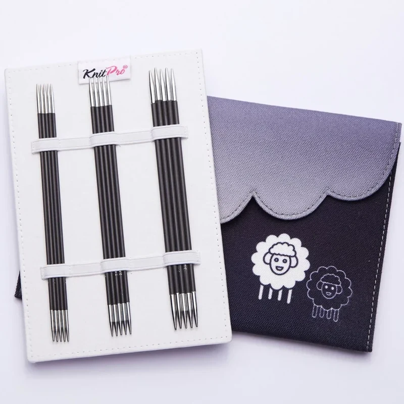 KnitPro KARBONZ Set di spilli per calzini 15 cm (5 taglie 2,00-4,00 mm)