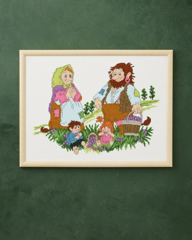 Kit da Ricamo I Raccoglitori di Bacche 40 x 30 cm