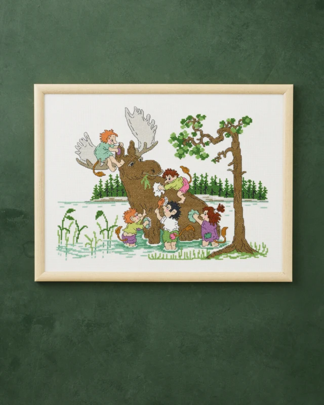 Kit da Ricamo Alce Lavaggio 40 x 30 cm