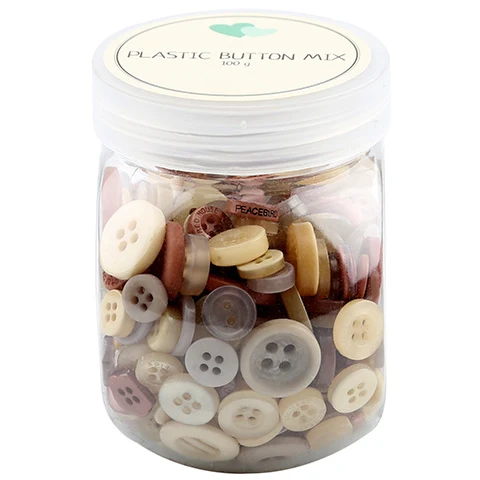 Bottoni Go Handmade Mix, plastica - MARRONE 100 G