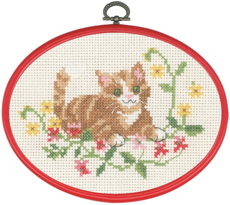 Kit per Ricamo Gatto Rosso M/R 5959/30 13x18 cm