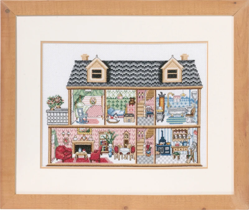 Kit da ricamo Casa delle bambole antica R5488/00 39 x 32 cm