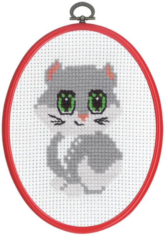Kit da ricamo MFK Gatto grigio M 5959/30 13 x 18 cm
