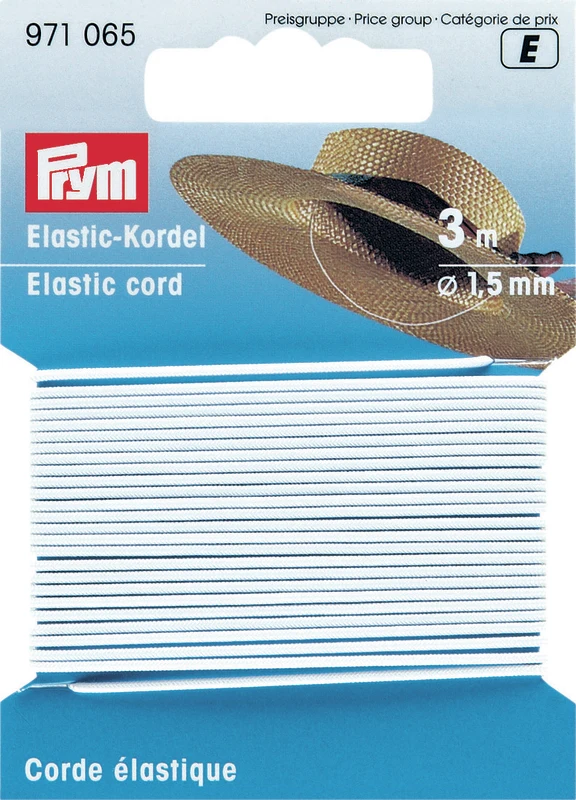 Prym Elastico Tondo, Bianco, 1.5 mm