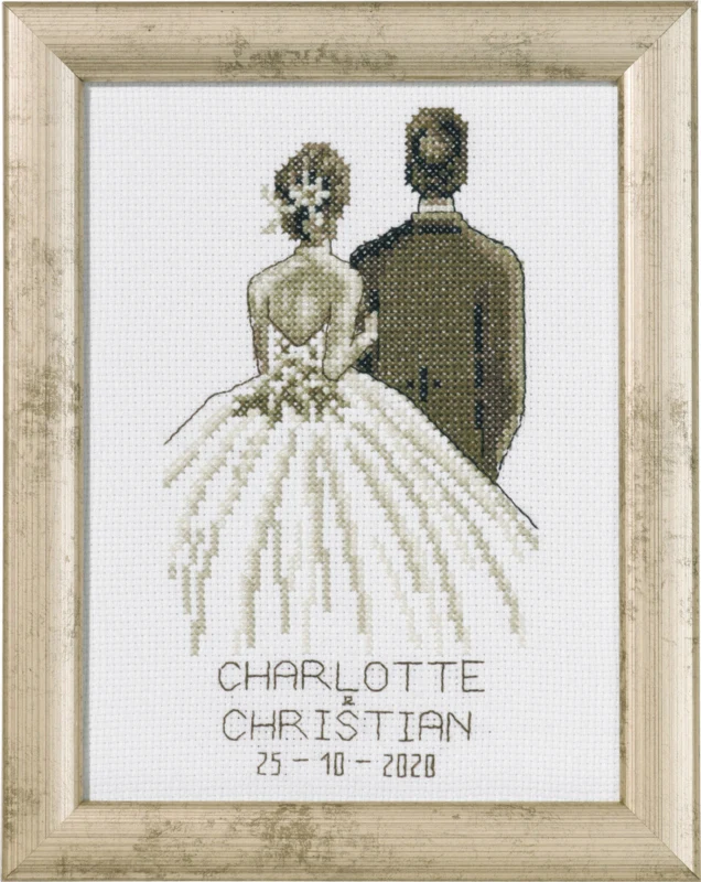 Kit da Ricamo Tono su Tono Matrimonio R535914x19