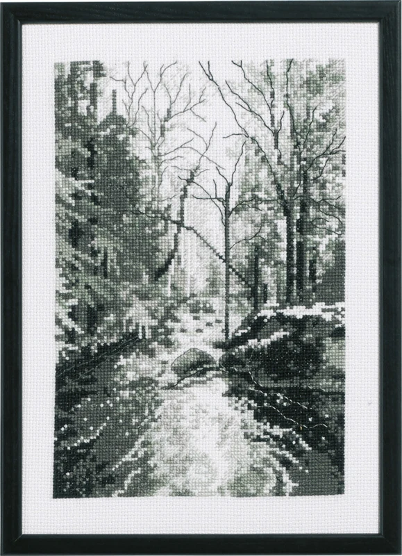 Kit Ricamo Ruscello della Foresta 21 x 29 cm