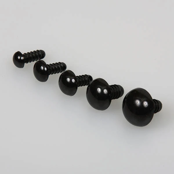 Occhio di sicurezza con anello di bloccaggio, nero (2 pezzi)