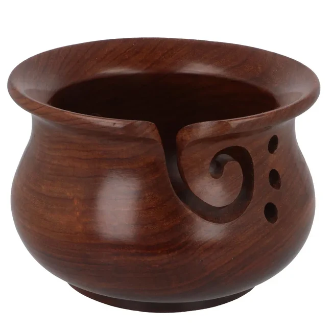 Scheepjes Ciotola per filati, Legno di palissandro, 15x10 cm