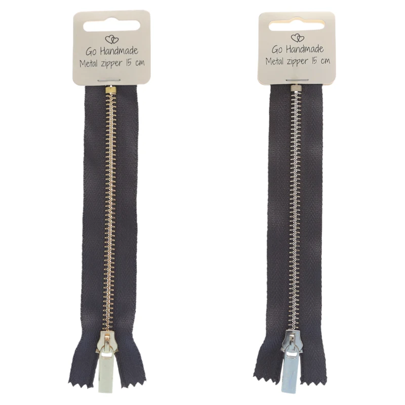 Go Handmade Cerniera in Metallo Grigio: Oro e argento