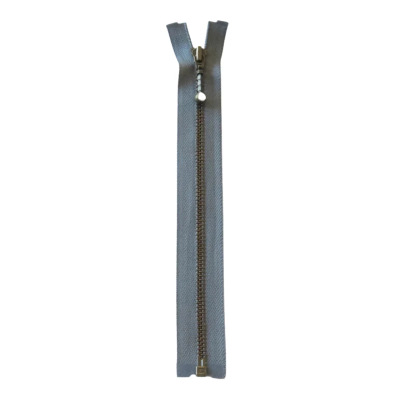 YKK Cerniera Metallica Divisibile 4 mm (25-65 cm) 578 Grigio, Ottone antico