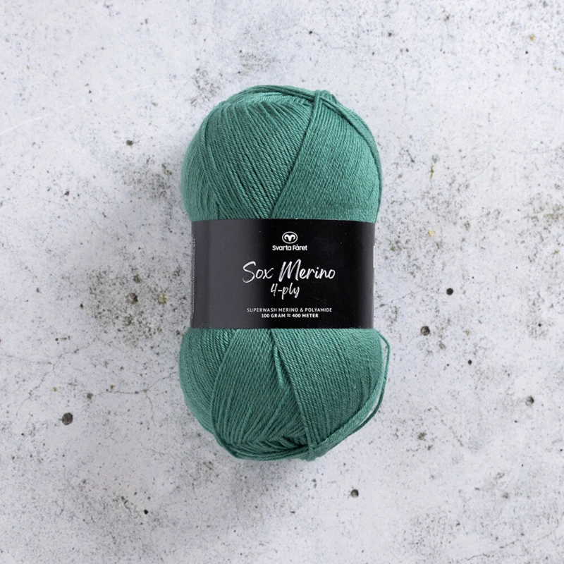 Svarta Fåret Sox Merino 4 ply 01 Inchiostro verde acqua
