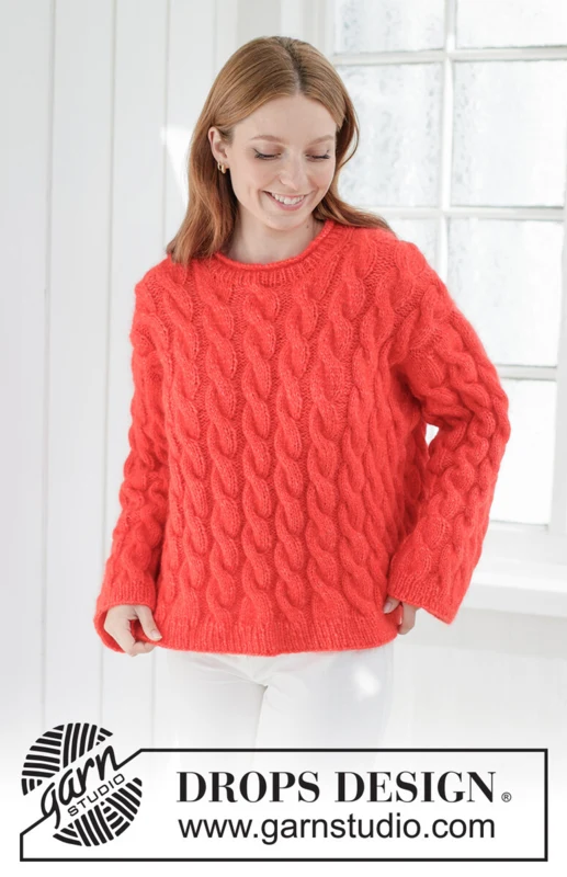 267-28 Queen of Cables Sweater by DROPS Design