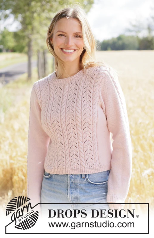 267-1 Forever Rose Sweater by DROPS Design