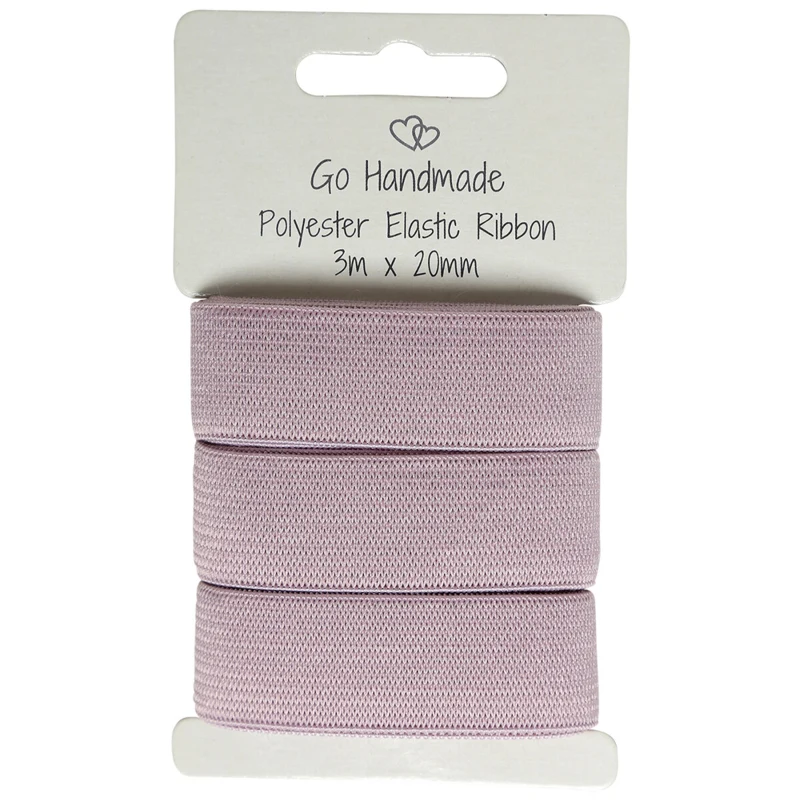 Go Handmade Nastro Elastico: 3 m x 20 mm, Rosa vintage
