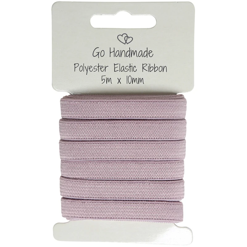 Go Handmade Nastro Elastico: 5 m x 10 mm, Rosa vintage