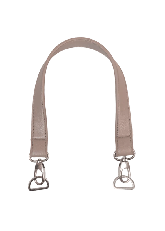 Go Handmade Manico per Borsa con Moschettone e Anello a D Beige/Argento