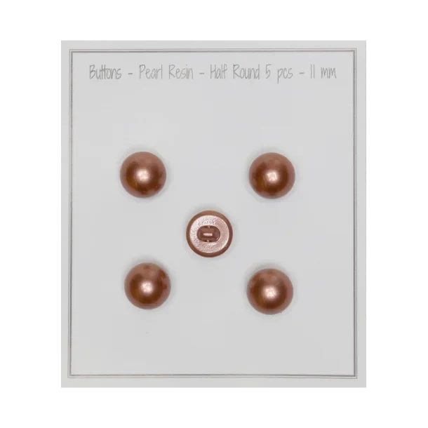 Go Handmade Bottoni con perla: Semitondo, Marrone pastello