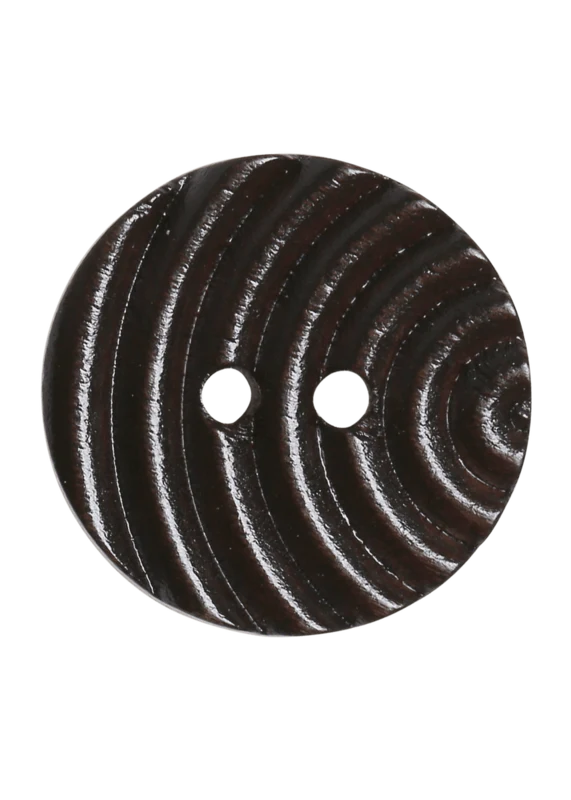 Go Handmade Bottoni in legno - Linee a foglia: 18 mm
