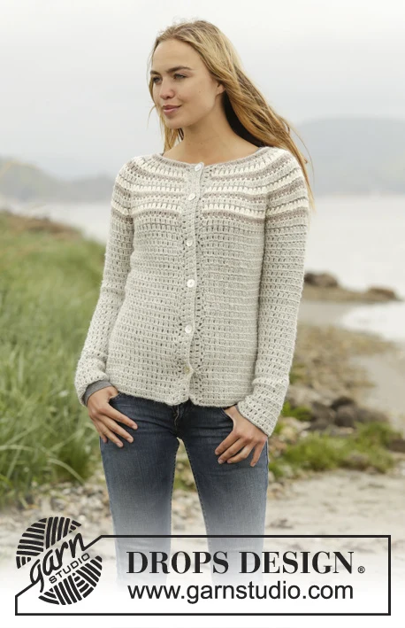 173-38 Cardigan Misty Mountain di DROPS Design