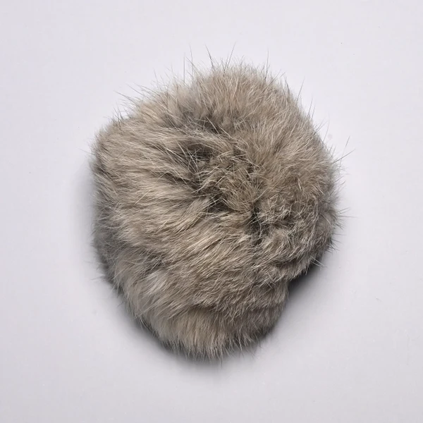 Pompon Pelliccia di Coniglio 10 cm 06 Grigio