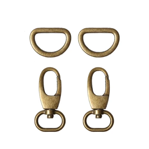 Go Handmade Moschettone con Anello a D 35 mm (2 pz) Bronzo