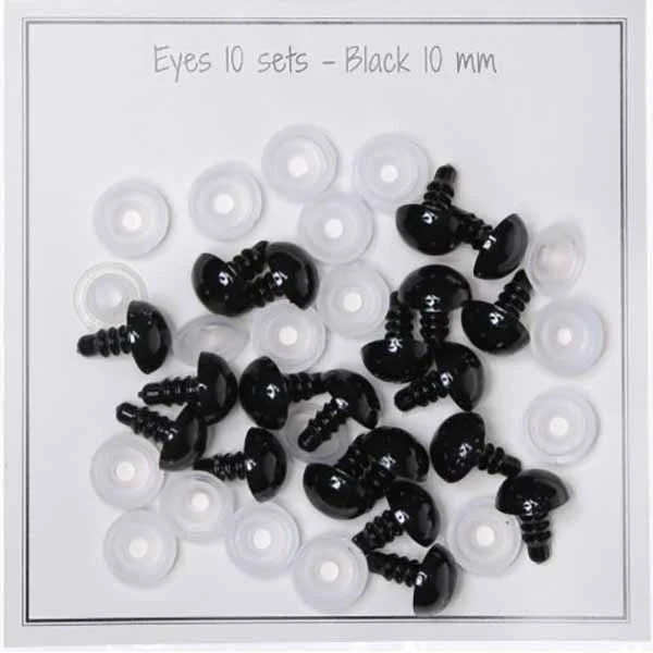 Go Handmade Safety Eyes Neri 10 mm (10 paia)