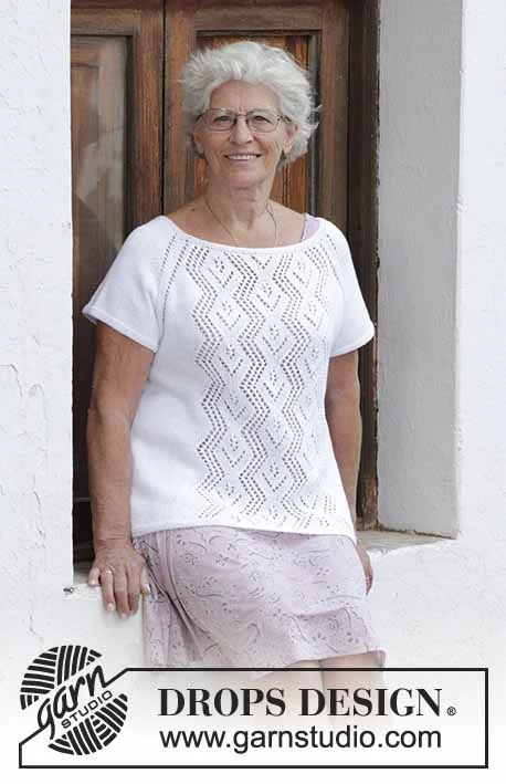 188-16 Top con diamanti in pizzo di DROPS Design