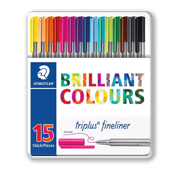 STAEDTLER Triplus fineliner farvetusser, 15 stk