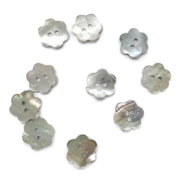 HobbyArts Perlemorsknapper Blomst 15 mm, 10 stk
