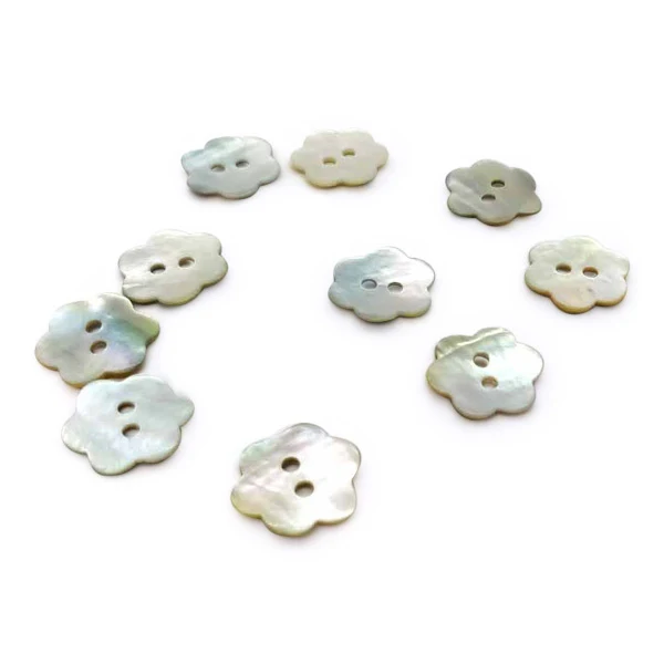 HobbyArts Perlemorsknapper Blomst 11,5 mm, 10 stk