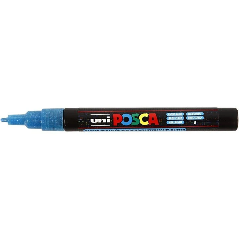 Uni Posca Tusch Fine Glitter, 8 stk
