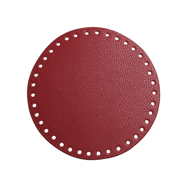 Go Handmade TaskeKurve Base, PU Læder, Rund, 17 cm 22397 Hindbær