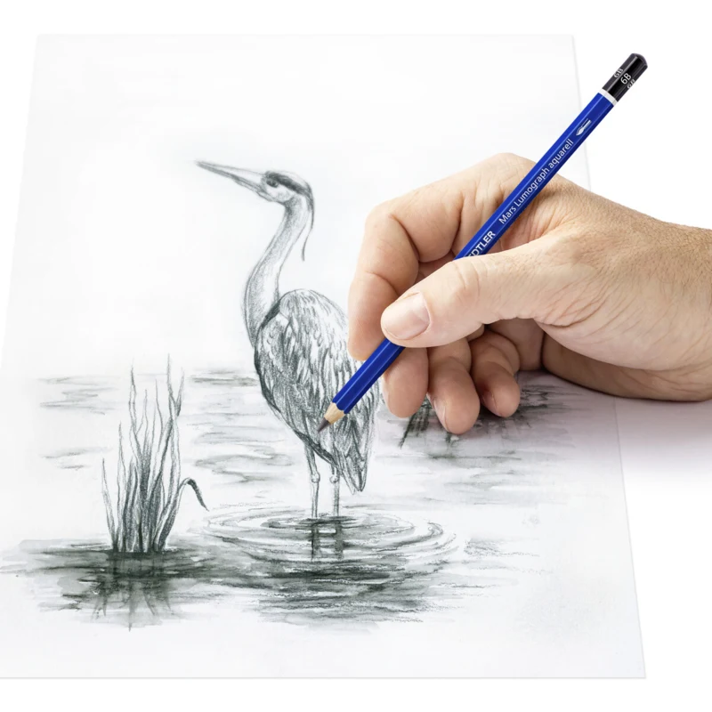 STAEDTLER Mars lumograph matite acquerellabili in grafite e pennello, 3 + 1 pz – Applicazione