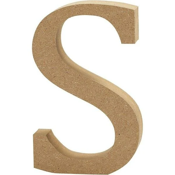 Bogstav, MDF, 8cm, 1stk S