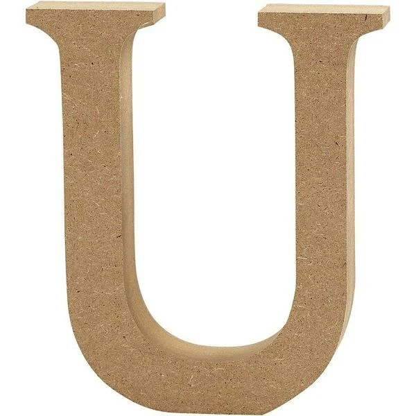 Bogstav, MDF, 8cm, 1stk U