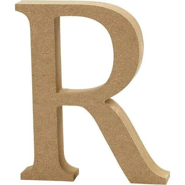 Bogstav, MDF, 13 cm, 2 cm, 1 stk R