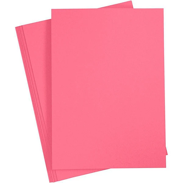 Karton A4, 210 x 297 mm, 20 ark Rosa.