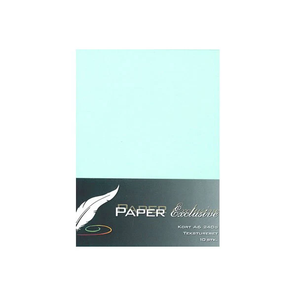 Paper Exclusive Dobbelt Kort A6, 240 g, Tekstureret, 10 stk Mintgrøn