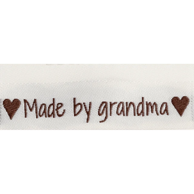 Go Handmade Etichetta Intrecciata, Doppia Faccia, 50 x 11,5 mm, 10 pezzi Made by grandma