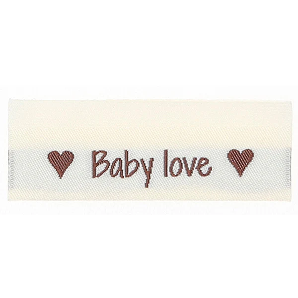Go Handmade Etichetta Intrecciata, Doppia Faccia, 50 x 11,5 mm, 10 pezzi Baby love